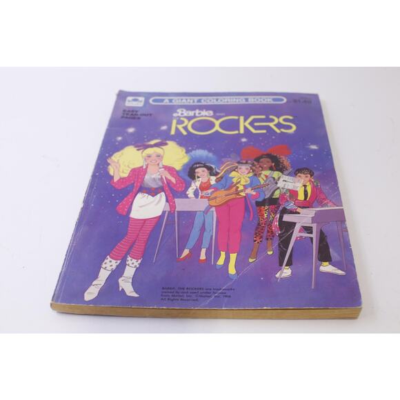Barbie And The Rockers, A Giant Coloring Book, Golden, 1986, Mattel, Fashion - Picture 1 of 6